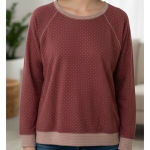 SONOMA Round Neck Lightweight Sweatshirt, Women’s XL, Mauve White